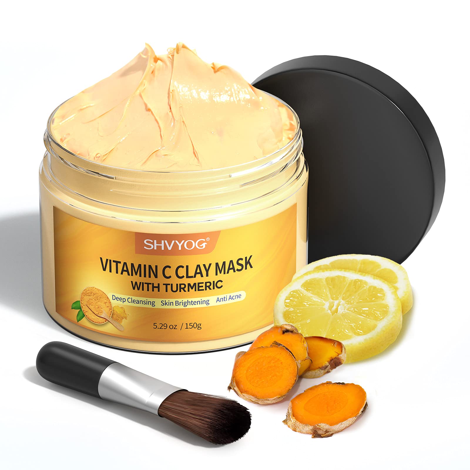 Vitamin C Face Mask with Kaolin Clay and Turmeric for Dark Spots